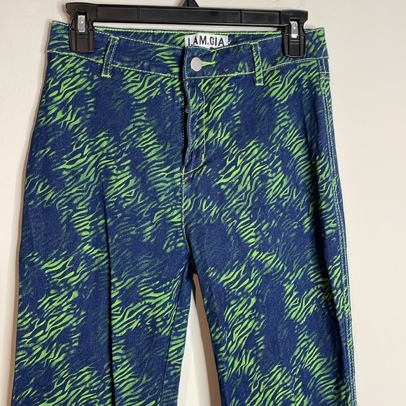 I.AM.GIA | Women’s Sinead Blue Green Tali Tiger Jeans Size Large - Picture 4 of 8